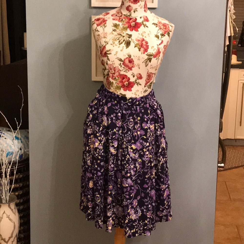 Dark + light purple w/ green flower print Madison